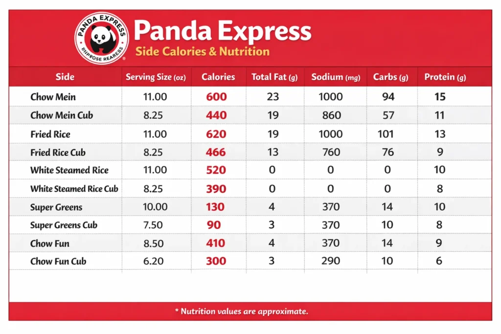 Panda Express Nutrition Facts & Menu Calories In Any Item 1 Panda Express Side Calories & Nutrition