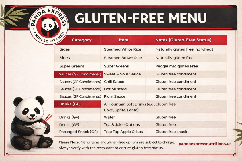Panda Express Gluten Free Menu | Updated List 2026 1 Panda express Gluten free menu card
